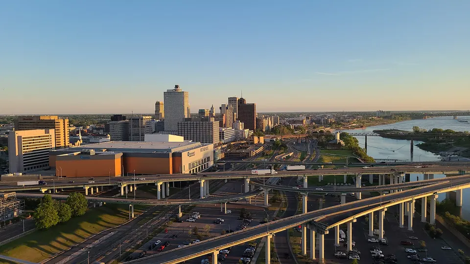 Downtown Memphis, Tennessee, on the Mississippi River